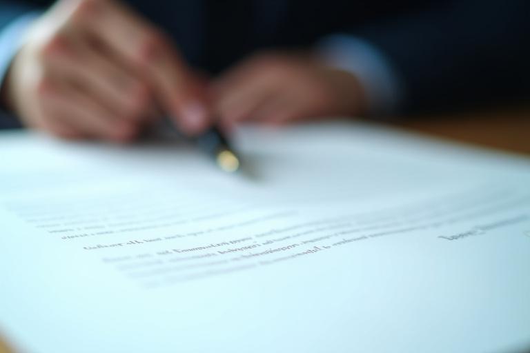 Legal professional reviewing a Non-Disclosure Agreement document